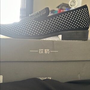 Stacy Adams Black Studded Loafers